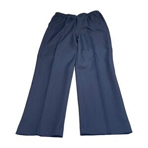 Alfred Dunner Wide Leg Pants Women's 12 Navy 100% Polyester Classic High-Rise